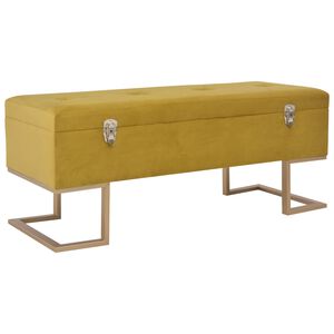 vidaXL sols ar kasti, 105 cm, sinepju dzeltens samts