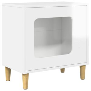 vidaXL Kaķu māja Spīdīga Balta 51 x 30 x 52 cm Inženierijas koks