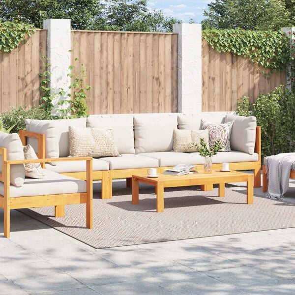 vidaXL Teritorijas paklāji Kvadrātveida Krēmkrāsa 240 x 240 cm