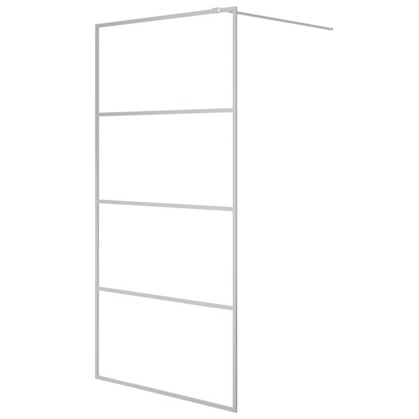 vidaXL du&scaron;as siena, 100x195 cm, caurspīdīgs ESG stikls, sudrabaina