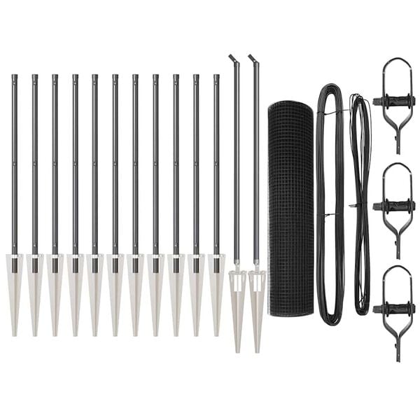 vidaXL Žogs ar stabiem. Pelēka 0.4 x 25 m Tērauds