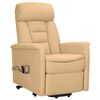 vidaXL masāžas krēsls, paceļams, krēmkrāsas mikrošķiedras audums