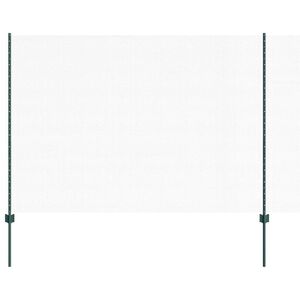 vidaXL Se&scaron;stūra žogs ar stabu 10 x 1,6 m PVC pārklāts tērauds Zaļa