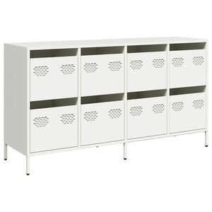vidaXL kumode, balta, 135x39x73,5 cm, auksti velmēts tērauds