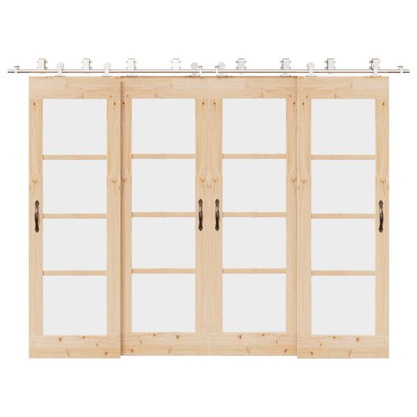 vidaXL bīdāmo durvju sistēma, 366 cm, nerūsējo&scaron;s tērauds