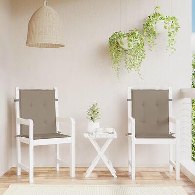 vidaXL dārza krēslu spilveni, 2 gab., pelēkbrūni, 100x50x3 cm, audums