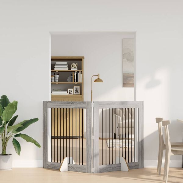 vidaXL Suņu rotaļu laukums 2 pcs Pelēka Sonoma 100 x 100 cm