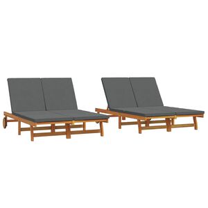 vidaXL Sauļo&scaron;anās krēsls Brūna 125 x 200 x 84 cm Cietā akācijas koks