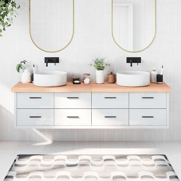 vidaXL vannasistabas letes virsma 200x60x(2-6)cm apstrādāts masīvkoks