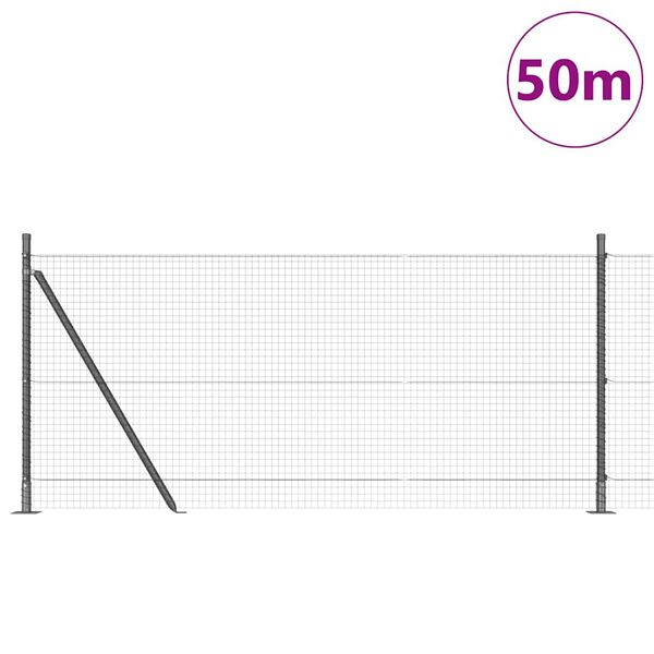vidaXL Žoga āķis Pelēka 50 x 0,8 m (25 x 25 mm acu tīkls)