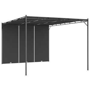 vidaXL dārza nojume ar sānu aizkariem, 4x3x2,25 m, antracītpelēka