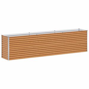vidaXL Augstā puķu kaste Gai&scaron;i brūns 290 x 50 x 68 cm Cinkots tērauds
