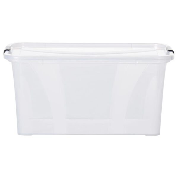 vidaXL uzglabā&scaron;anas kastes ar vāku, 5 gab., caurspīdīgas, 14 litri