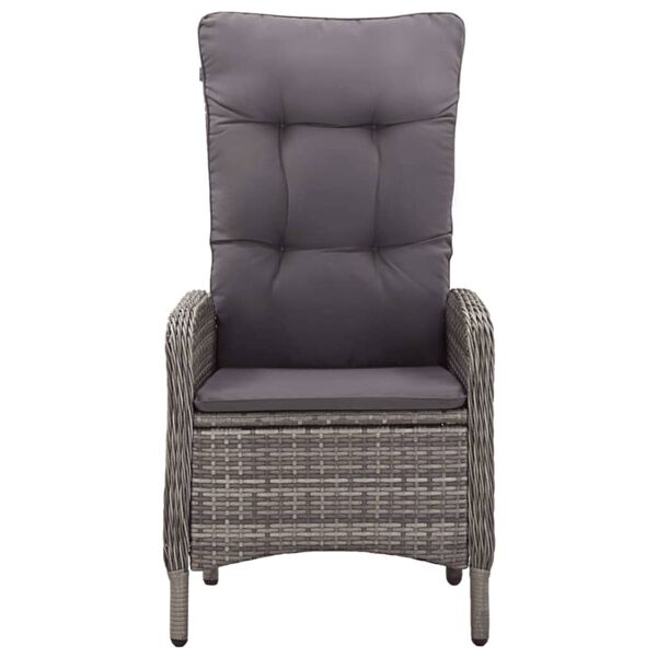 vidaXL 5-daļīgs dārza mēbeļu komplekts, pelēks