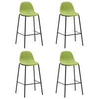vidaXL bāra krēsli, 4 gab., zaļš audums