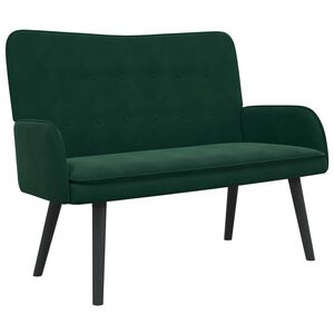 vidaXL Divvietīgs dīvāns Tum&scaron;i zaļ&scaron; 115 x 61 x 87 cm Samts