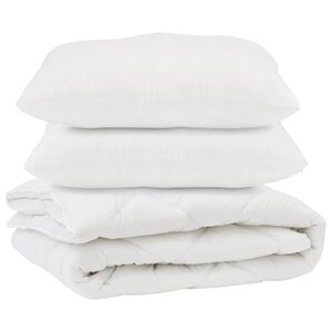 vidaXL Sega ar spilvenu 3 pcs Balts Mikro&scaron;ķiedra
