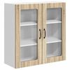 vidaXL Sienas stikla skapis LUCCA Sonomas ozols 80 x 31 x 80 cm