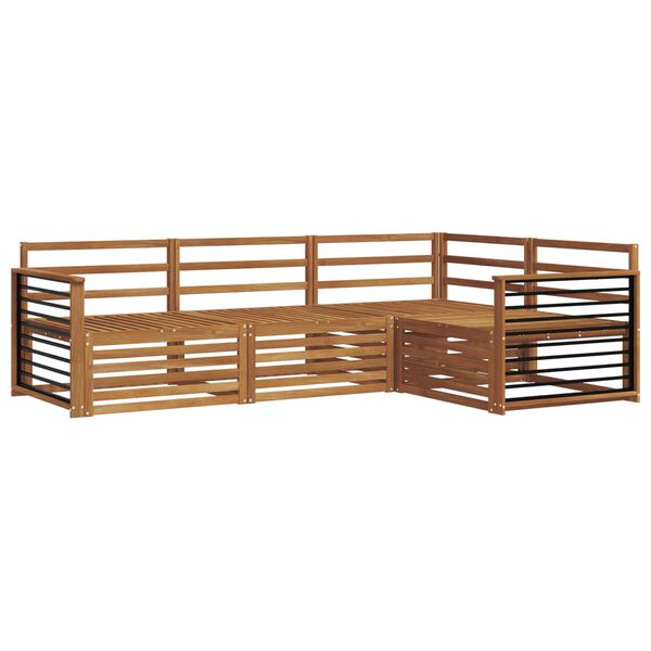 vidaXL Āra dīvānu komplekts 4 pcs Dabiska Cietā akācijas koks