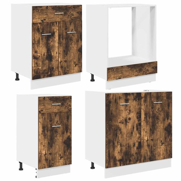 vidaXL Virtuves skapī&scaron;u komplekts Lyon 8 pcs Dūmakaina ozolkoka