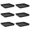 vidaXL Kvadrātveida ziedu paplāte 6 pcs Melna 21 x 21 x 2 cm Plastmasa