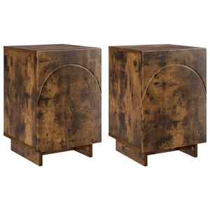 vidaXL Nakts skapītis 2 pcs Kūpināts ozols 33,5 x 34,5 x 50 cm