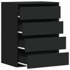 vidaXL atvilktņu skapītis, melns, 60x41x76 cm, inženierijas koks