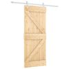 vidaXL Slīdo&scaron;ās durvis 85 x 210 cm Cieta priedes koks (neapstrādāts)