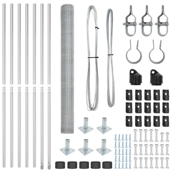 vidaXL Žoga āķis Sudraba 10 x 1,5 m (25 mm siets) Tērauds