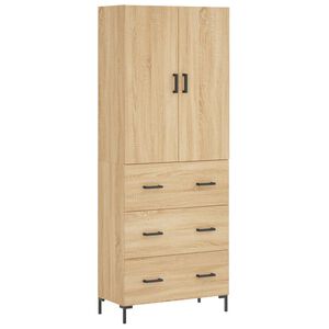 vidaXL augstais skapis, ozolkoka, 69,5x34x180 cm, inženierijas koks