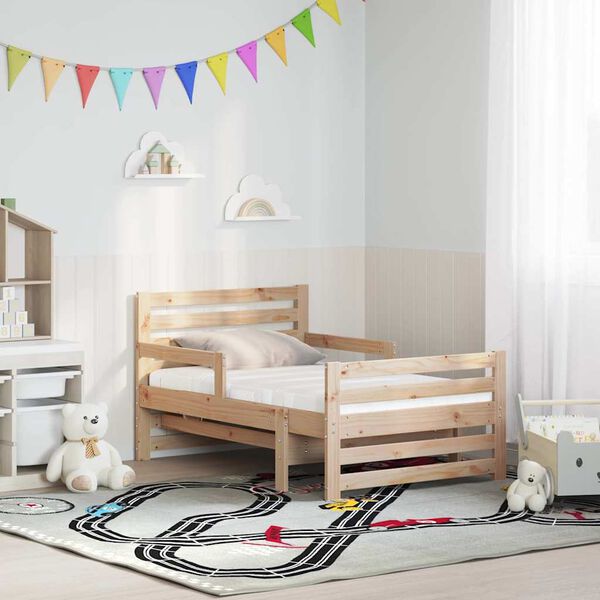 vidaXL Gultas rāmis ar matraci Brūna 80 x 200 cm Ciets priedes koks