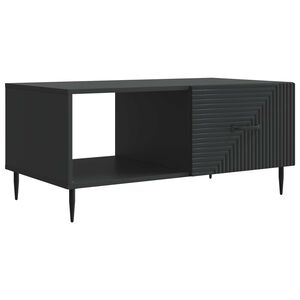 vidaXL Kafijas galdiņ&scaron; Melns 90 x 50 x 40 cm Inženierijas koks