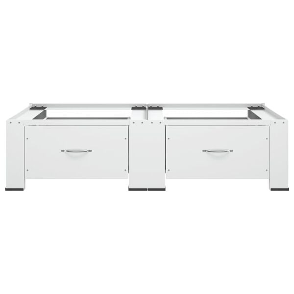 vidaXL dubultais veļasma&scaron;īnas un žāvētāja statīvs ar atvilktnēm, balts