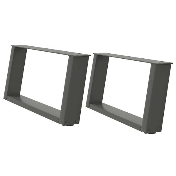 vidaXL kafijas galdiņa kājas, 2 gab., U-veida, antracīta krāsā, 70x(30-31) cm, tērauds