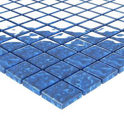 vidaXL mozaīkas flīzes, 11 gab., zilas, 30x30 cm, stikls