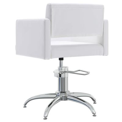 vidaXL salona krēsls, balta mākslīgā āda