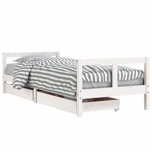 vidaXL bērnu gultas rāmis ar atvilktnēm, 80x200 cm, priedes masīvkoks