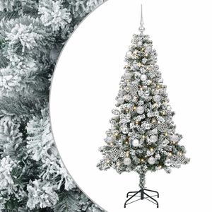vidaXL Mākslīgā Ziemassvētku eglīte ar rotājumiem 120 cm 150 LED