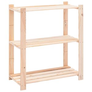vidaXL 3-līmeņu glabā&scaron;anas plaukts, 80x38x90 cm, priedes koks, 150 kg