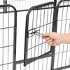 vidaXL nožogojums suņiem, melns, tērauds, 80x60 cm, 12 paneļi