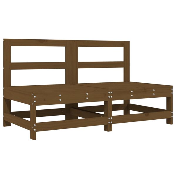 vidaXL 6-daļīgs dārza mēbeļu komplekts, brūns priedes masīvkoks