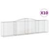 vidaXL arkveida gabiona grozi, 10gb., 400x50x100/120cm, cinkota dzelzs