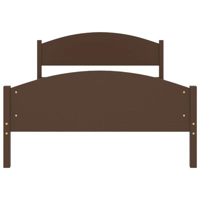 vidaXL gultas rāmis, tumši brūns, priedes masīvkoks, 120x200 cm