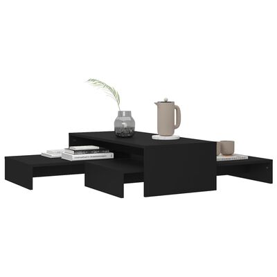 vidaXL kafijas galdiņu komplekts, 100x100x26,5cm, melna skaidu plātne