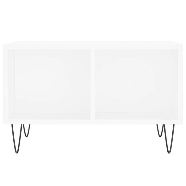 vidaXL kafijas galdiņ&scaron;, balts, 60x50x36,5 cm, inženierijas koks