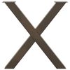 vidaXL ēdamgalda kājas, 2 gab., X-veida, dabīgs tērauds, 80x(72-73) cm, tērauds