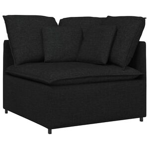 vidaXL modulārs stūra dīvāns ar spilveniem, melns, 100 cm