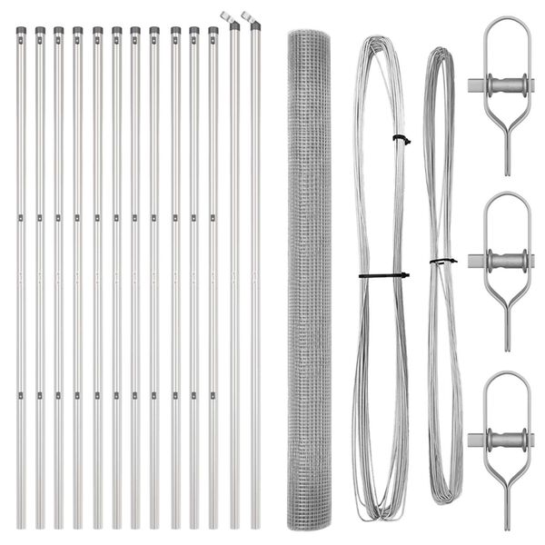 vidaXL Žoga āķis Sudraba 50 x 1,5 m (12 x 12 mm acu tīkls) Tērauds