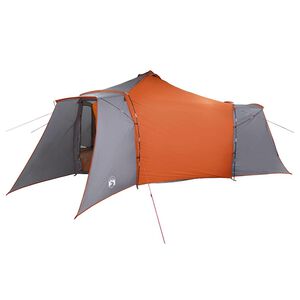 vidaXL Tipi telts ar jumtu Pelēka un oranža 492 x 492 x 275 cm audums