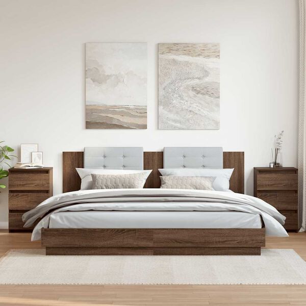 vidaXL naktsskapī&scaron;i, 2 gab., brūni, 40x35x62,5 cm, inženierijas koks